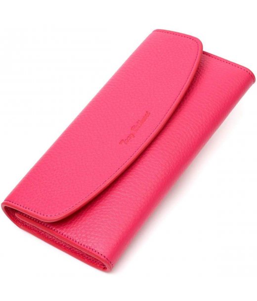 Барвистий жіночий гаманець з монетницею на блискавці з натуральної шкіри Tony Bellucci 21979 Фуксія