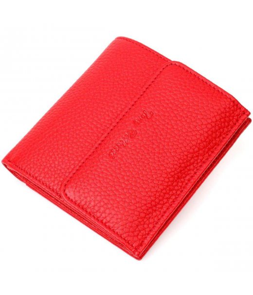 Яскравий жіночий гаманець із місткою монетницею на кнопці з натуральної шкіри Tony Bellucci 22011 Червоний