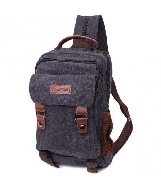 Практичний текстильний рюкзак з ущільненою спинкою та відділенням для планшета Vintage 22168 Чорний