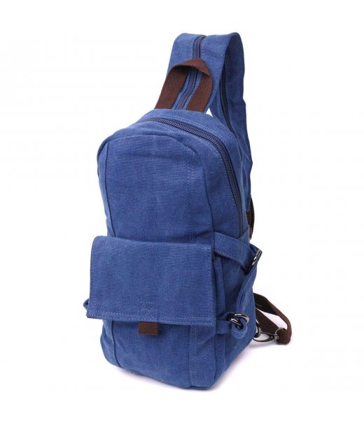 Функціональний текстильний рюкзак у стилі мілітарі Vintagе 22181 Синій