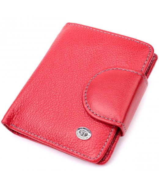 Шкіряний яскравий гаманець з монетницею ST Leather 19453 Червоний