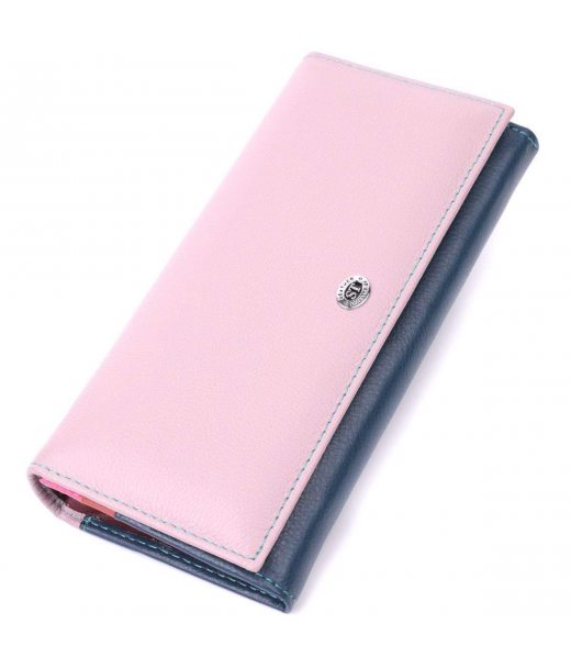 Жіночий практичний гаманець з натуральної шкіри ST Leather 22521 Різнокольоровий