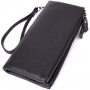 Практичный кожаный кошелек на три отделения ST Leather 23111 Черный