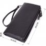 Практичний шкіряний гаманець на три відділення ST Leather 23111 Чорний