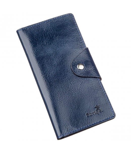 Гаманець унісекс зі шкіри Алькор на кнопках SHVIGEL 16170 Синій