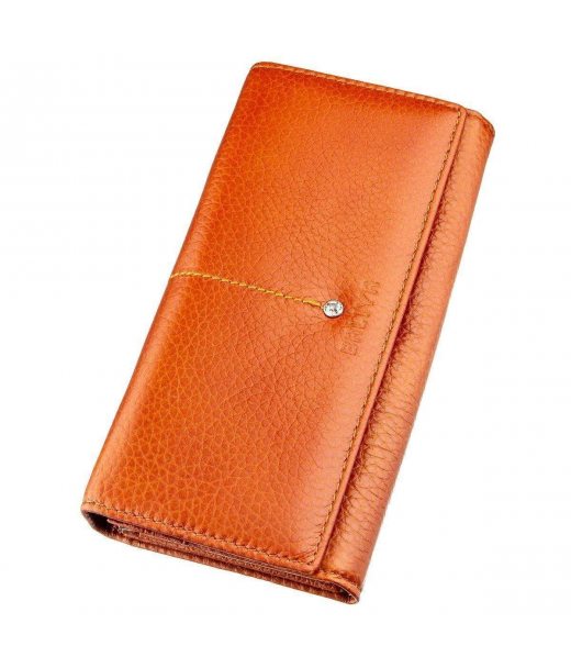 Гаманець горизонтальний зі стразами жіночий шкіряний BALIYA 18976 Помаранчевий Гаманець горизонтальний зі стразами жіночий шкіряний BALIYA 18976 Помаранчевий
