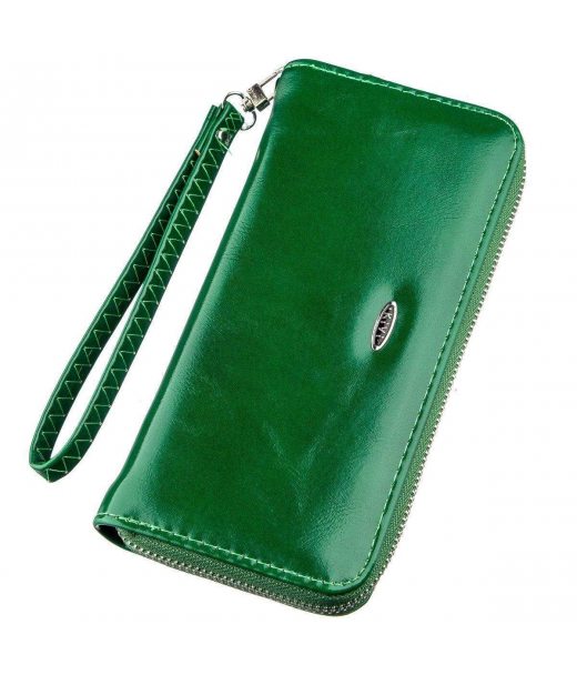Гаманець жіночий на одну блискавку з екошкіри гладкий KIVI 19034 Зелений Гаманець жіночий на одну блискавку з екошкіри гладкий KIVI 19034 Зелений