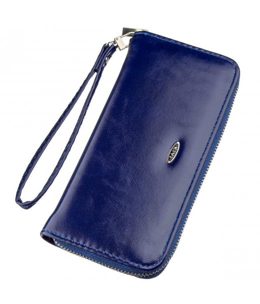 Гаманець жіночий на одну блискавку з екошкіри гладкий KIVI 19036 Синій Гаманець жіночий на одну блискавку з екошкіри гладкий KIVI 19036 Синій