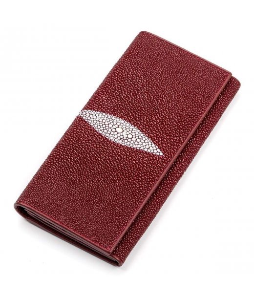 Гаманець жіночий STINGRAY LEATHER 18097 з натуральної шкіри морського ската Бордовий Гаманець жіночий STINGRAY LEATHER 18097 з натуральної шкіри морського ската Бордовий