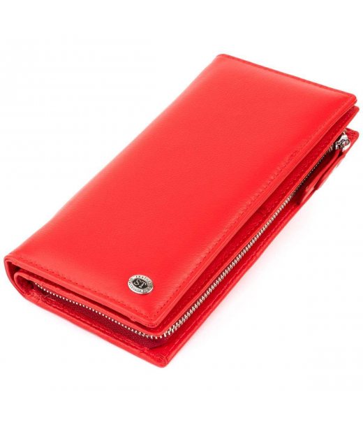 Вертикальний гаманець шкіряний жіночий ST Leather 19275 Червоний