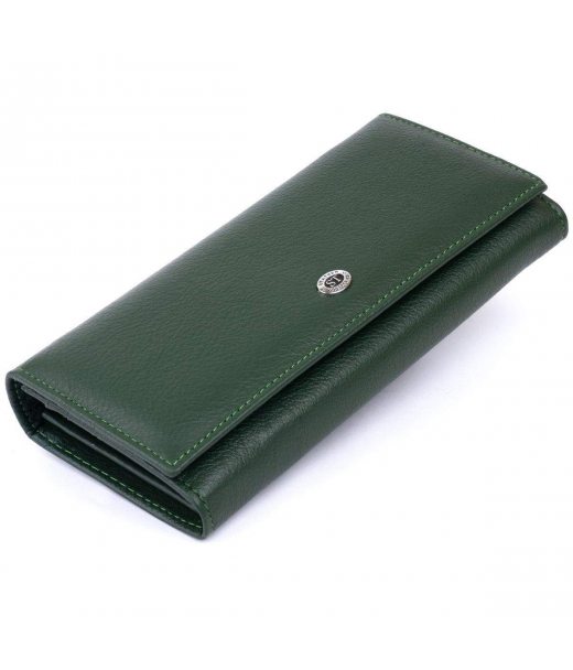 Гаманець на магнітах з клапаном жіночий ST Leather 19240 Зелений