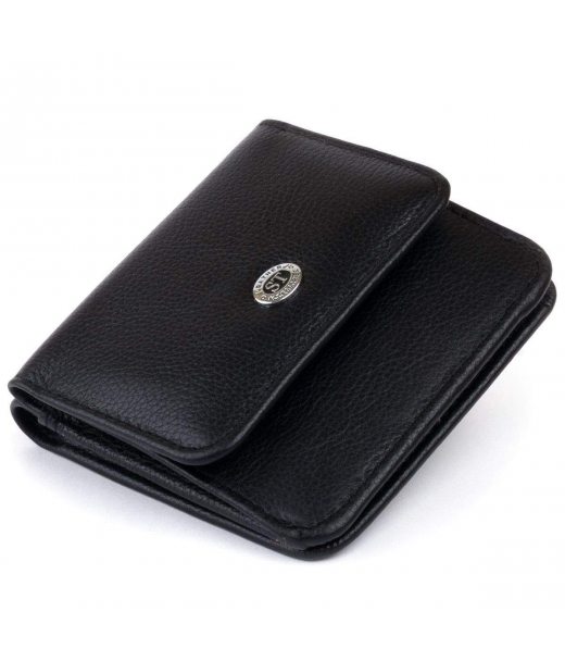 Маленький гаманець на кнопці жіночий ST Leather 19232 Чорний