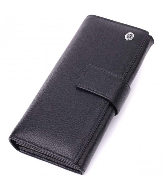 Надійний жіночий гаманець з натуральної шкіри ST Leather 22548 Чорний