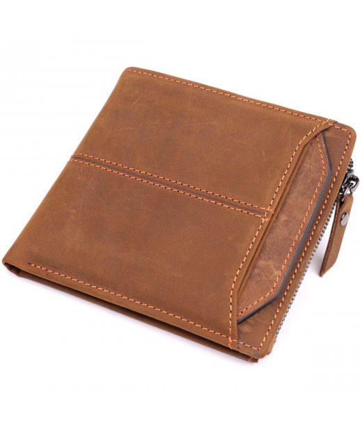 Практичний гаманець для чоловіків з натуральної шкіри 22856 Vintage Коричневий