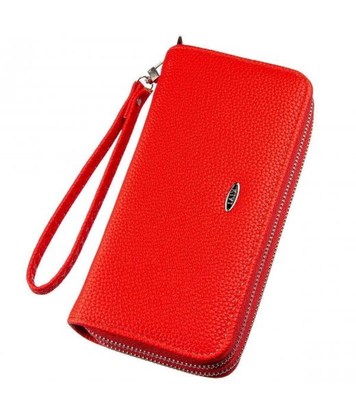 Гаманець жіночий із зернистої екошкіри KIVI 19044 Яскраво-червоний