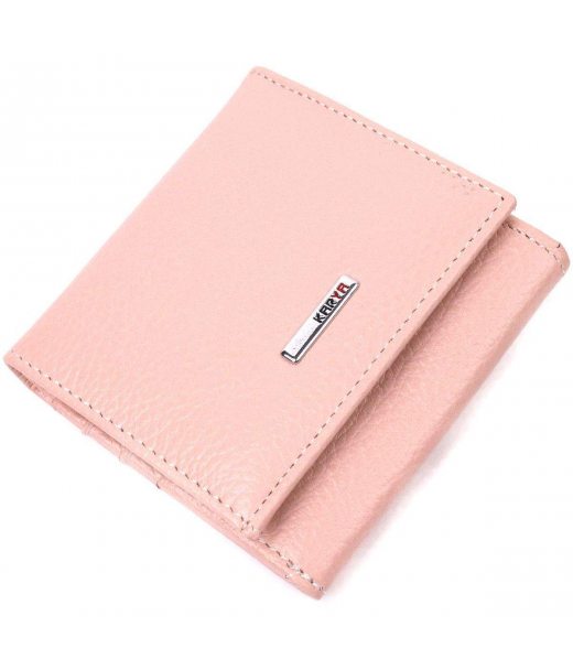 Компактний жіночий шкіряний гаманець з монетницею KARYA 21375 Пудровий