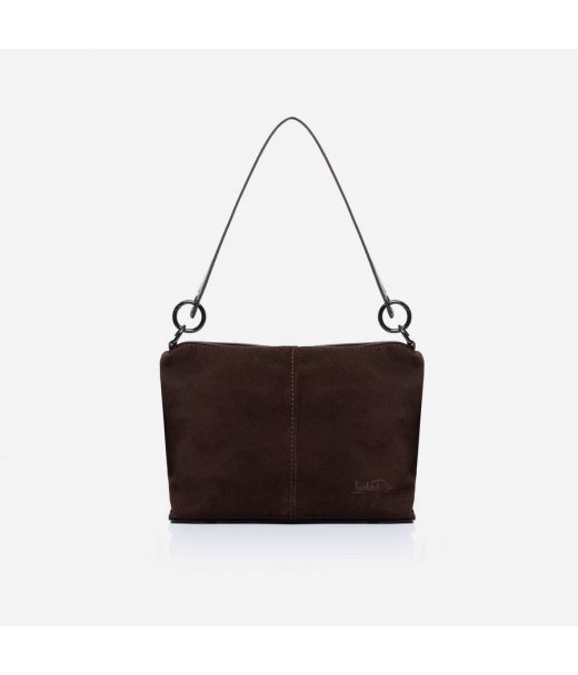 887 сумка  замш шоколад Lucherino