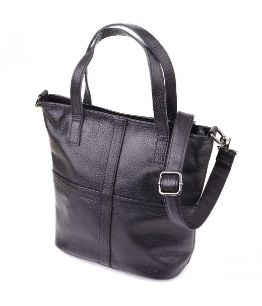 Сумка жіноча з натуральної шкіри Vintage 22993 Чорний