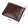 Фактурный мужской бумажник из натуральной кожи с тиснением под крокодила с интересной застежкой BOND 21990 Коричневый
