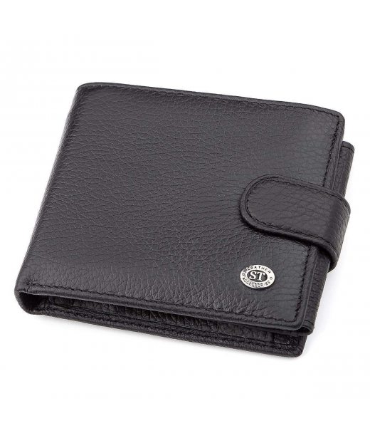 Чоловічий гаманець ST Leather 18334 (ST102) натуральна шкіра Чорний