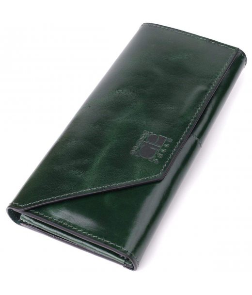Добротний гаманець у два складення з натуральної гладкої шкіри GRANDE PELLE 22945 Зелений Добротний гаманець у два складення з натуральної гладкої шкіри GRANDE PELLE 22945 Зелений