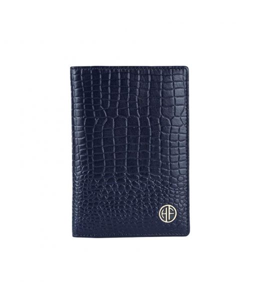 Кожаная обложка для паспорта Hammonds Flycatcher PH602 Croc Blue (Синий)