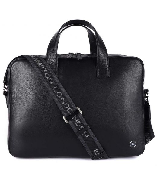 Шкіряна сумка для ноутбука 14 Brampton London Maven Black (Чорний) Шкіряна сумка для ноутбука 14 Brampton London Maven Black (Чорний)