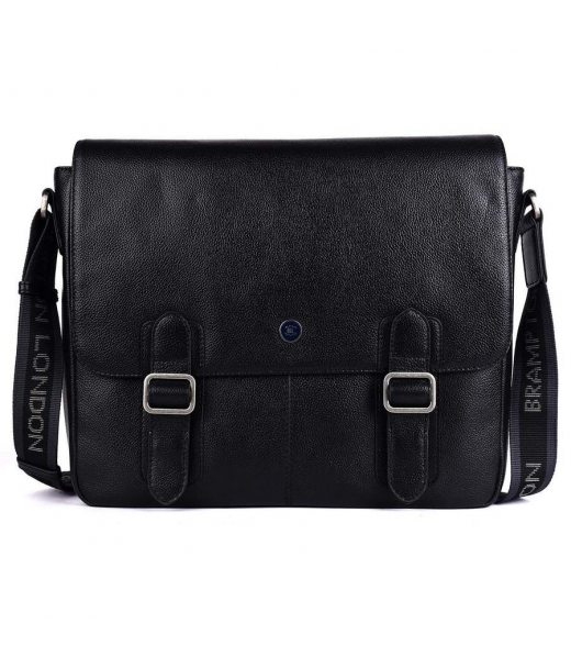 Шкіряна сумка месенджер для ноутбука 14 Brampton London Emissary Black (Чорний) Шкіряна сумка месенджер для ноутбука 14 Brampton London Emissary Black (Чорний)