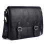 Шкіряна сумка месенджер для ноутбука 14 Brampton London Emissary Black (Чорний)
