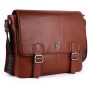 Шкіряна сумка месенджер для ноутбука 14 Brampton London Emissary Tan (Рудий)