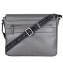 Шкіряна сумка месенджер для ноутбука 14 Brampton London Emissary Grey (Сірий)