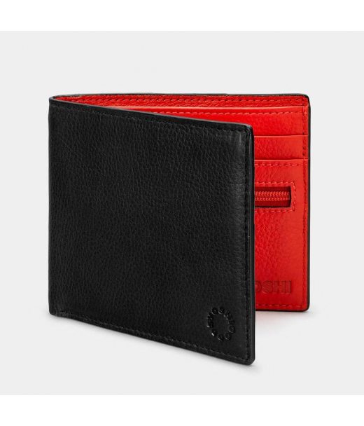 Чоловічий шкіряний гаманець Yoshi Y2378 (Black/Red)