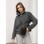 Женская кожаная сумка Sambag Modena для телефона коричневая