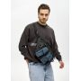 Мужская сумка-бананка для ноутбука Sambag Urban Pro черно-синяя