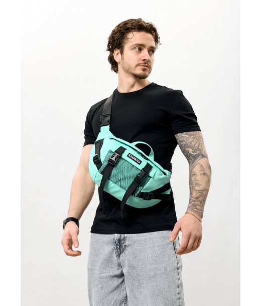 Велика чоловіча поясна сумка бананка Sambag DynamicDart м'ятна Велика чоловіча поясна сумка бананка Sambag DynamicDart м'ятна