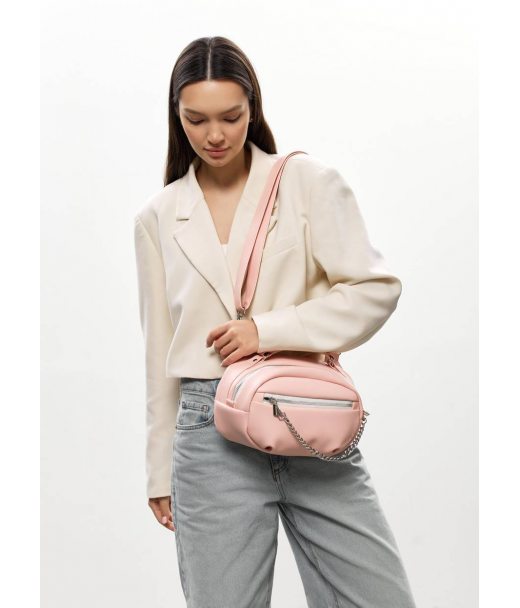 Сумка через плече жіноча бананка Sambag Pure пудра Сумка через плече жіноча бананка Sambag Pure пудра