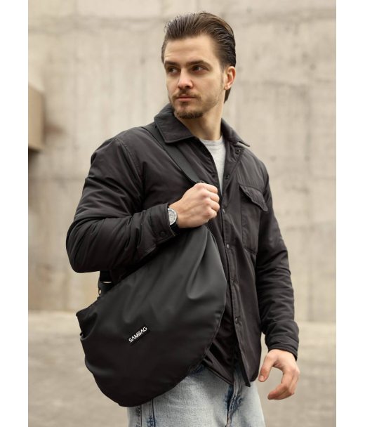Чоловіча сумка Sambag HOBO Bag-glove чорна тканева Чоловіча сумка Sambag HOBO Bag-glove чорна тканева
