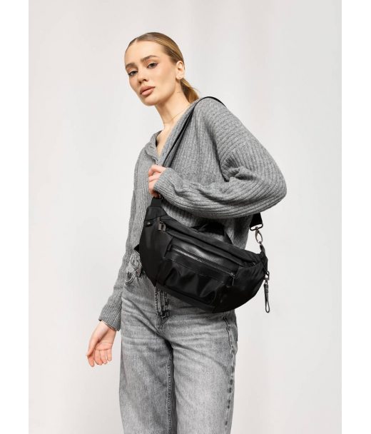 Велика жіноча поясна сумка бананка Sambag DistrictDart чорна Велика жіноча поясна сумка бананка Sambag DistrictDart чорна