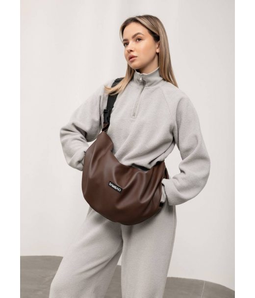 Жіноча сумка Sambag HOBO Bag-glove шоколадна Жіноча сумка Sambag HOBO Bag-glove шоколадна