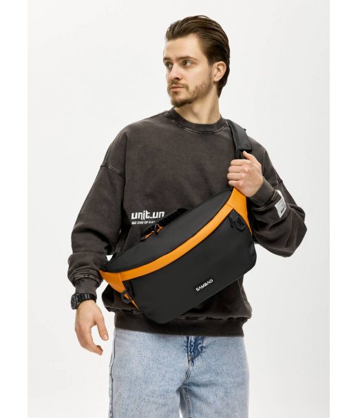 Чоловіча cумка-бананка під ноутбук Sambag Urban Laptop чорно-помаранчева Чоловіча cумка-бананка під ноутбук Sambag Urban Laptop чорно-помаранчева