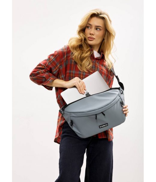 Жіноча cумка-бананка під ноутбук Sambag Urban Laptop блакитна Жіноча cумка-бананка під ноутбук Sambag Urban Laptop блакитна
