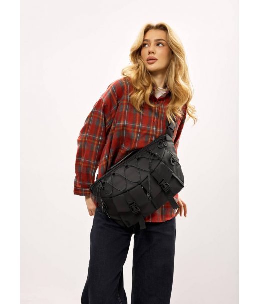 Жіноча cумка-бананка під ноутбук Sambag Urban Pro чорна Жіноча cумка-бананка під ноутбук Sambag Urban Pro чорна