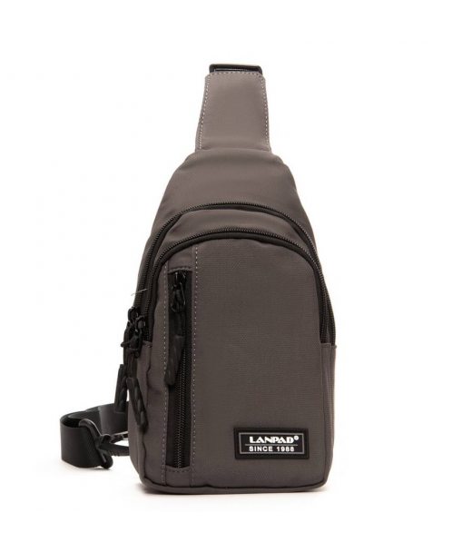Сумка Чоловіча на плече нейлон Lanpad 20829 grey мал