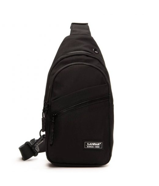 Сумка Чоловіча на плече нейлон Lanpad 83045 black бол