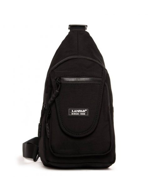 Сумка Чоловіча на плече нейлон Lanpad 0936 black бол