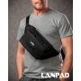 Сумка Мужская пояс-бананка нейлон Lanpad 61027 black Сумка Мужская пояс-бананка нейлон Lanpad 61027 black