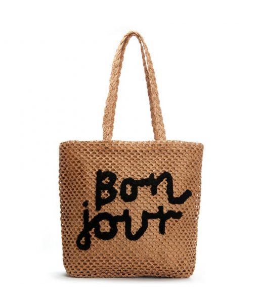Жіноча плетена сумка PODIUM 1036 khaki black