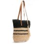 Жіноча плетена сумка PODIUM 0006 black beige