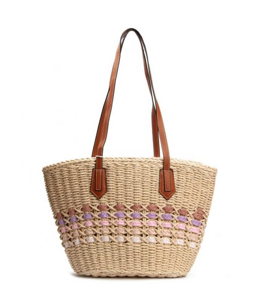 Жіноча плетена сумка PODIUM 6150 beige pink Розпродаж