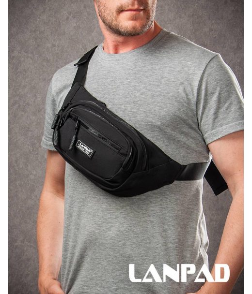 Сумка Мужская На пояс нейлон Lanpad 61057 black